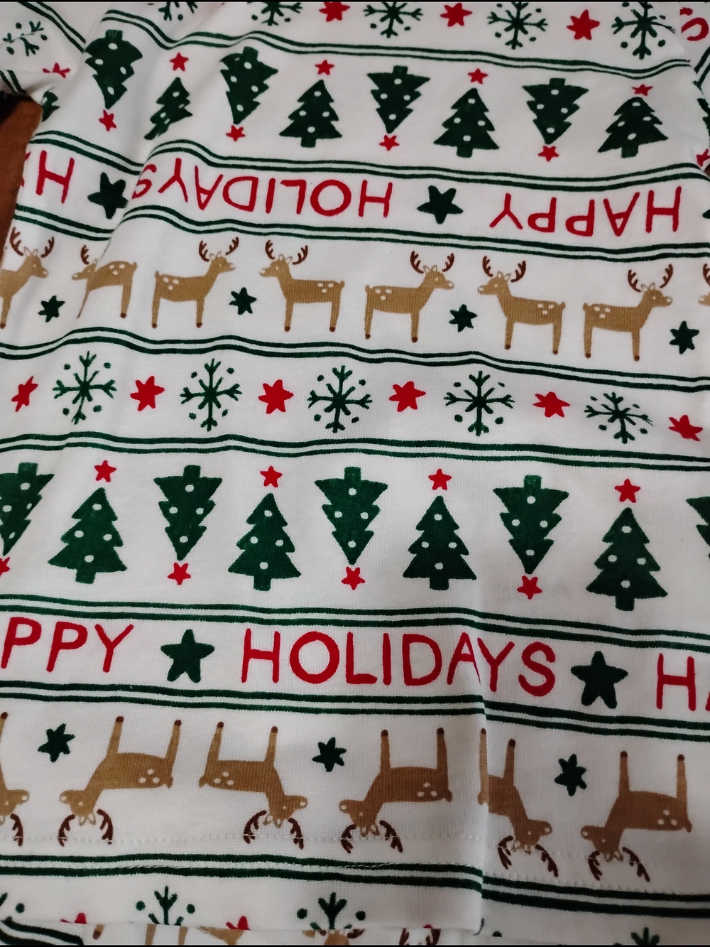 Carter's Holiday Reindeer & Tree Throw Blanket in White, Green, Red, Tan